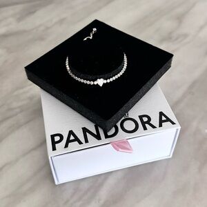 Pandora sparkling heart tennis bracelet
